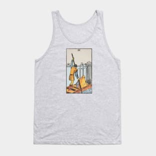 Six of swords tarot card (distressed) Tank Top